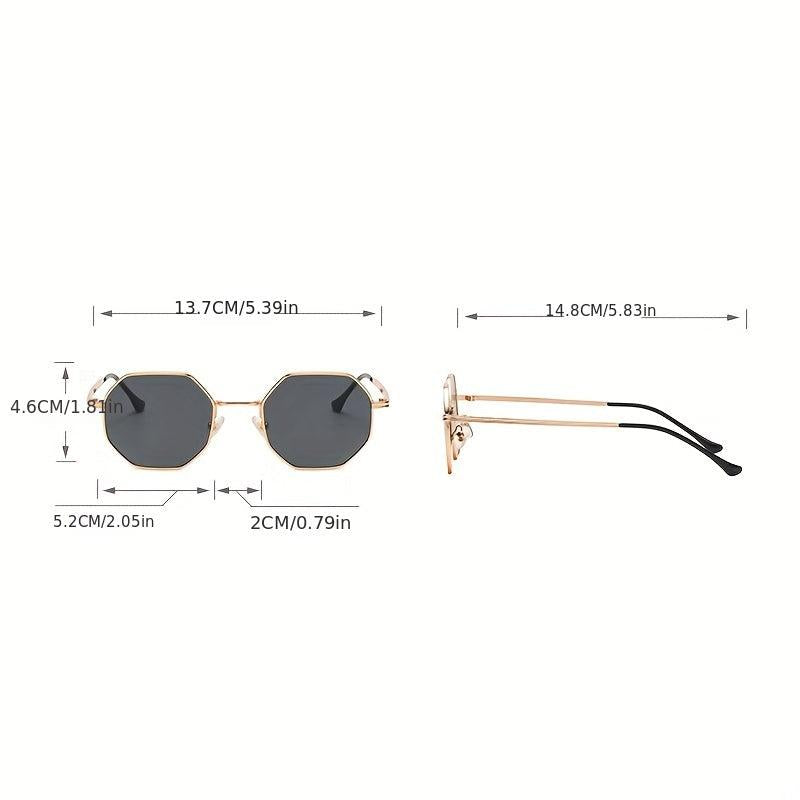 Vintage Polygonal Sun Glasses Metal Driving Glasses