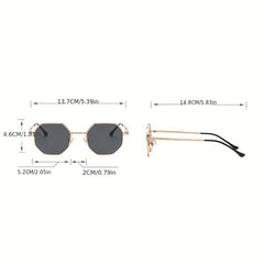 Vintage Polygonal Sun Glasses Metal Driving Glasses