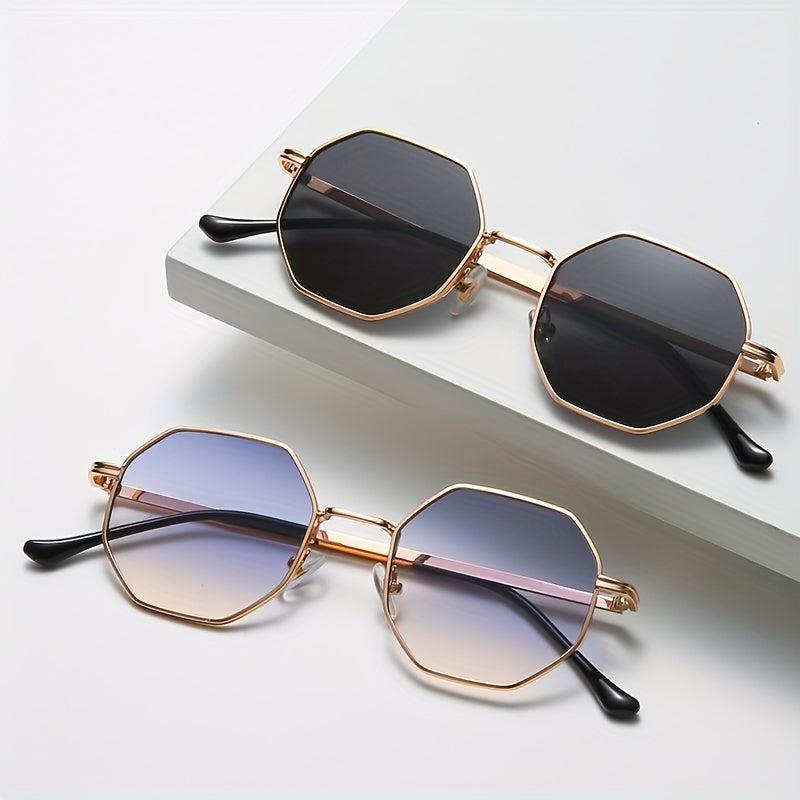 Vintage Polygonal Sun Glasses Metal Driving Glasses