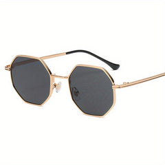 Vintage Polygonal Sun Glasses Metal Driving Glasses