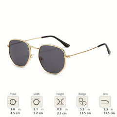 Men's Classic Metal Sunglasses Square Frame Glasses with Case
