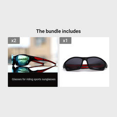 Reflective Lens Sports Glasses with Case