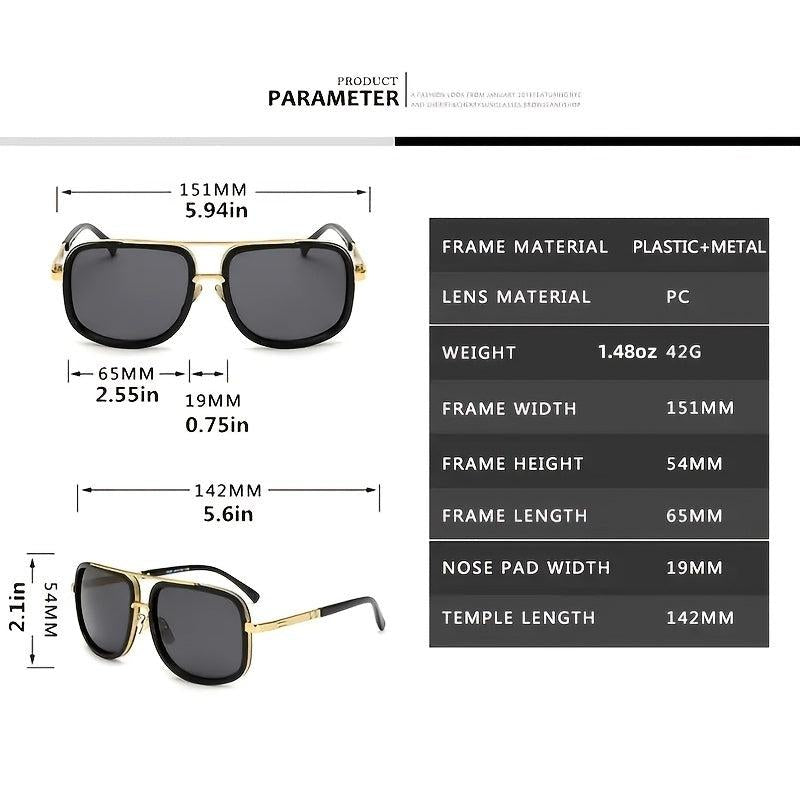 Double Beam Large Frame Sunglasses Thick Frame Beach Glasses