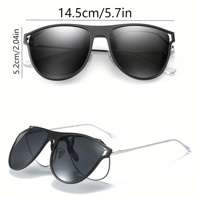 Polarized Clip On Sunglasses UV Protection Flip Up Glasses for Men