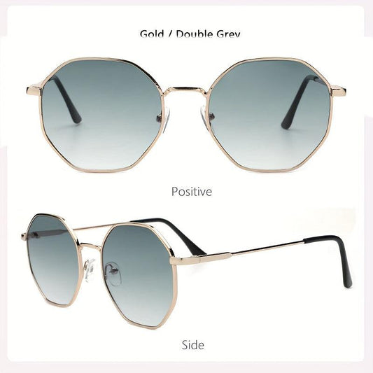 Men's Metal Frame Sunglasses Geometric Design