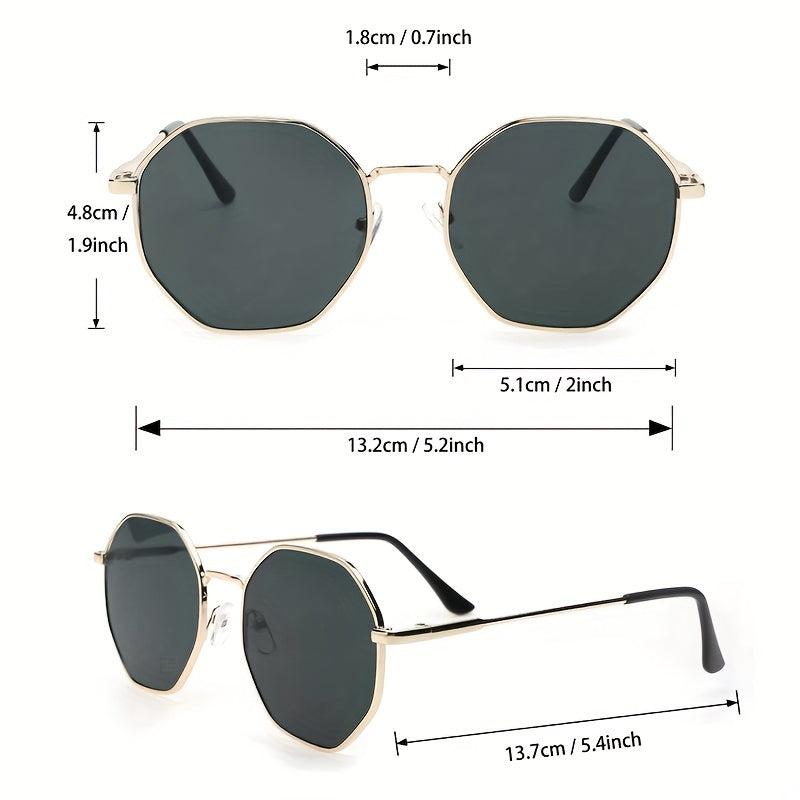 Men's Metal Frame Sunglasses Geometric Design