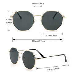 Men's Metal Frame Sunglasses Geometric Design