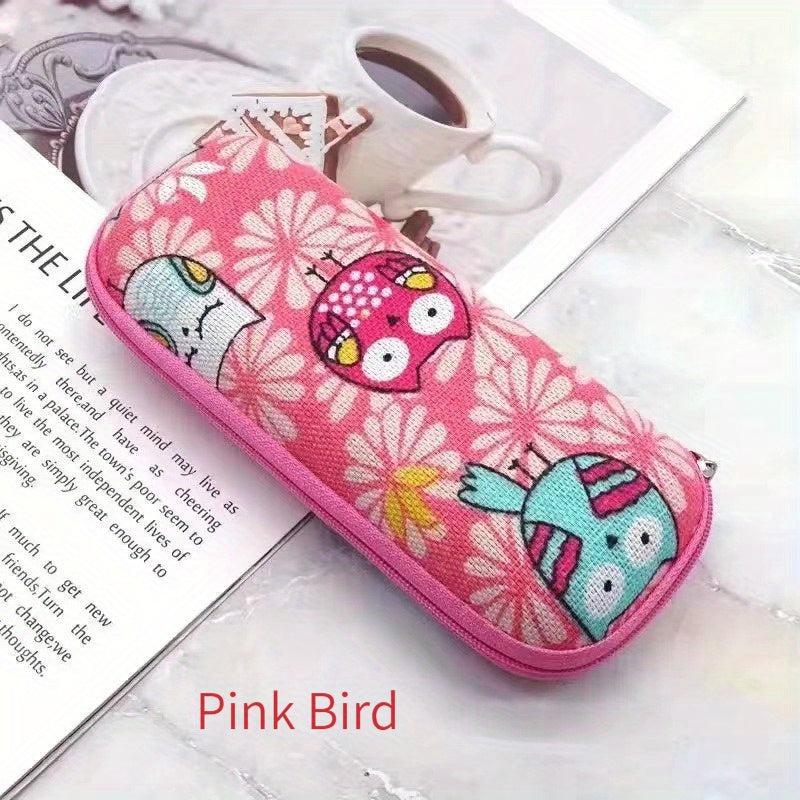 Cartoon Bear And Bird Sunglasses Case Zipper Glasses Box