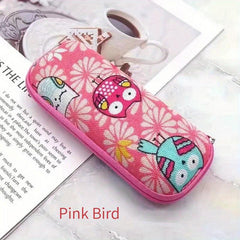 Cartoon Bear And Bird Sunglasses Case Zipper Glasses Box