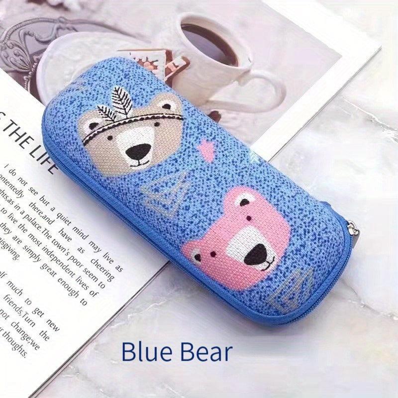 Cartoon Bear And Bird Sunglasses Case Zipper Glasses Box