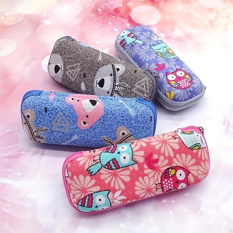 Cartoon Bear And Bird Sunglasses Case Zipper Glasses Box