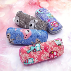Cartoon Bear And Bird Sunglasses Case Zipper Glasses Box