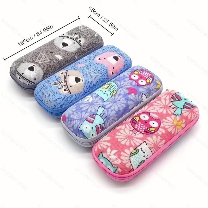 Cartoon Bear And Bird Sunglasses Case Zipper Glasses Box