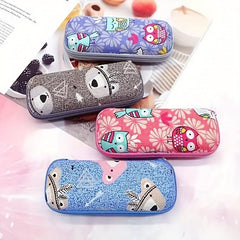 Cartoon Bear And Bird Sunglasses Case Zipper Glasses Box