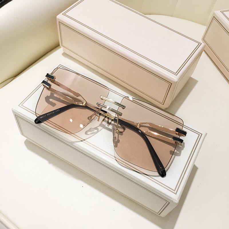 Men's Square Rimless Sunglasses