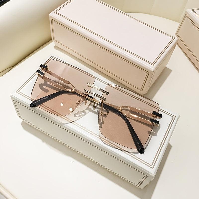 Men's Square Rimless Sunglasses