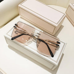 Men's Square Rimless Sunglasses