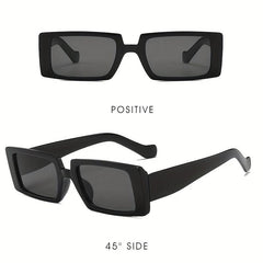Square Frame Sunglasses Black Polarized Lens UV400