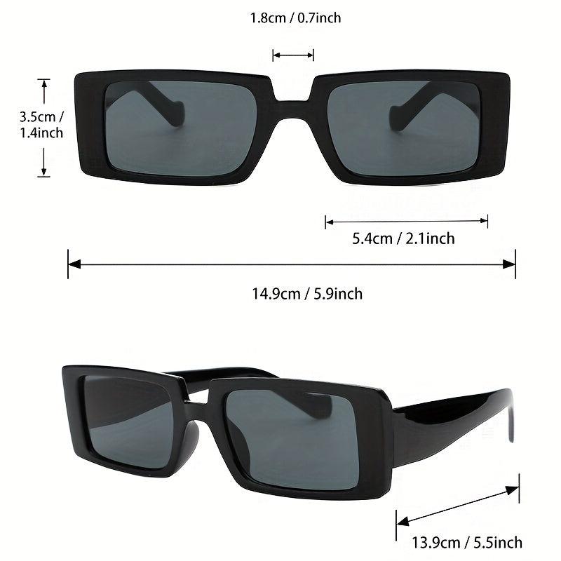 Square Frame Sunglasses Black Polarized Lens UV400