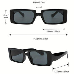 Square Frame Sunglasses Black Polarized Lens UV400