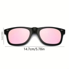 Men's Pink Polarized Clip On Sunglasses Anti Glare Driving Glasses