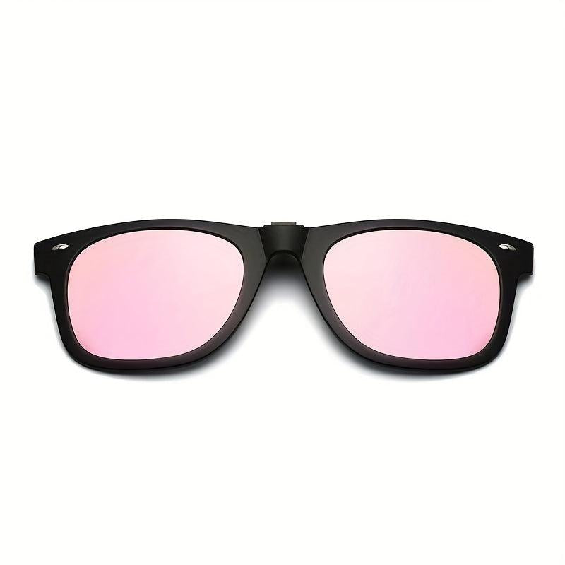 Men's Pink Polarized Clip On Sunglasses Anti Glare Driving Glasses