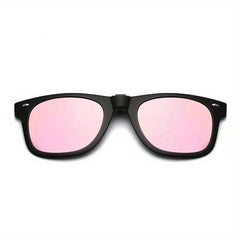 Men's Pink Polarized Clip On Sunglasses Anti Glare Driving Glasses