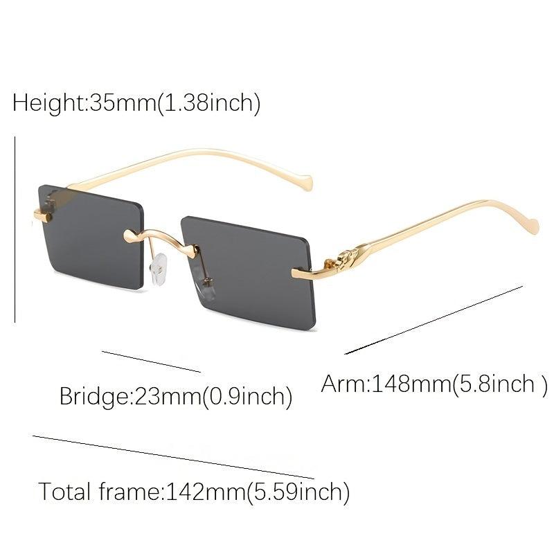 Men's Frameless Square Sunglasses with Tinted Lenses
