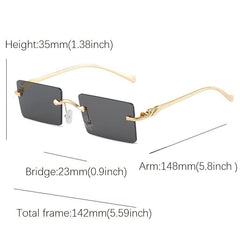 Men's Frameless Square Sunglasses with Tinted Lenses