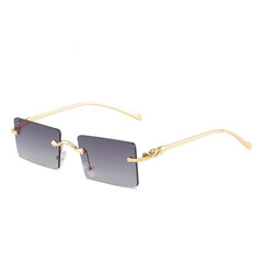 Men's Frameless Square Sunglasses with Tinted Lenses