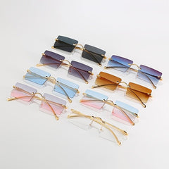 Men's Frameless Square Sunglasses with Tinted Lenses