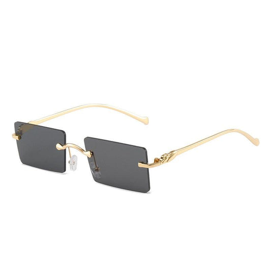 Men's Frameless Square Sunglasses with Tinted Lenses
