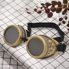 Vintage Steampunk Glasses Dress With Riding Goggles