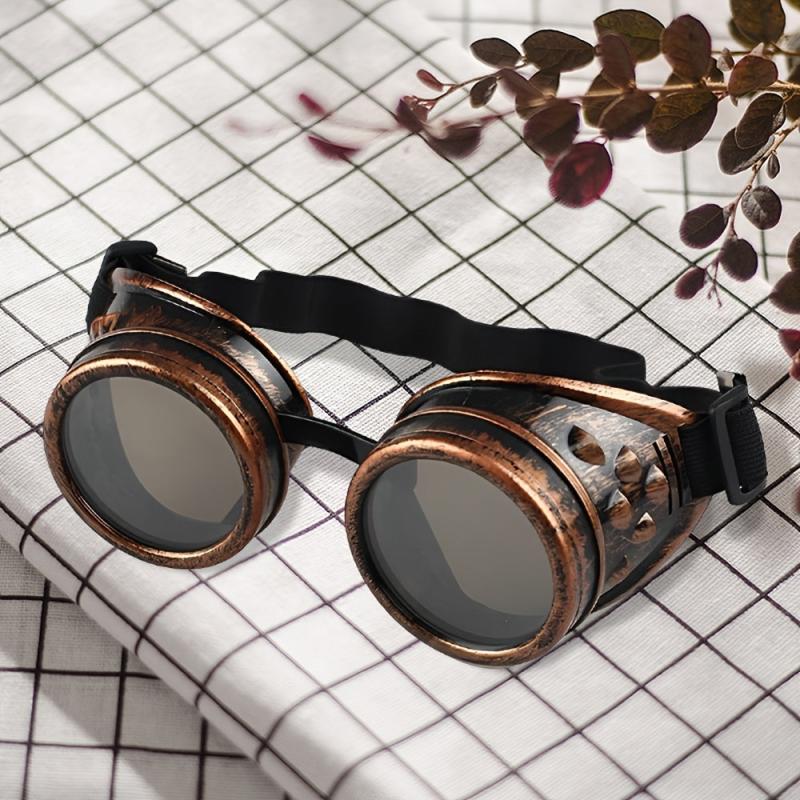 Vintage Steampunk Glasses Dress With Riding Goggles