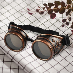 Vintage Steampunk Glasses Dress With Riding Goggles