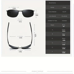Men's Metal Frame Polarized Sunglasses UV400 Night Vision