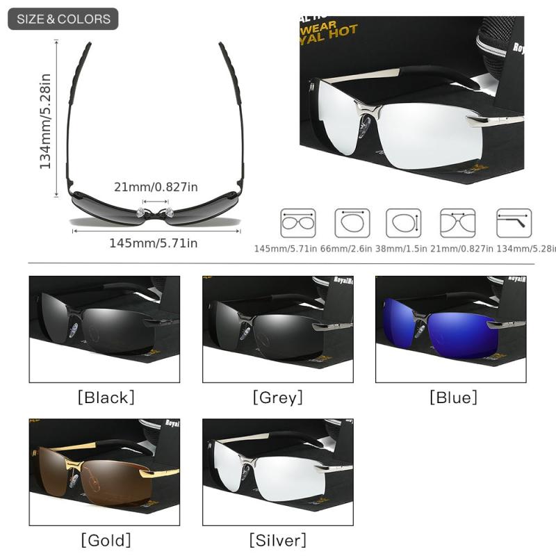 RoyalHot Men's Reflective Polarized UV400 Sunglasses