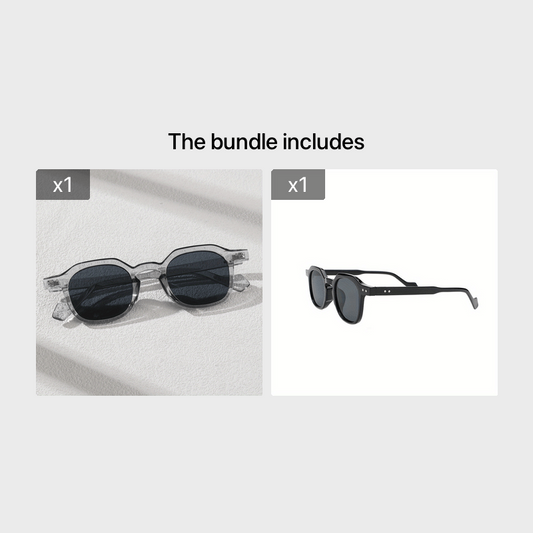 Vintage Gray Round Frame Sunglasses for Men