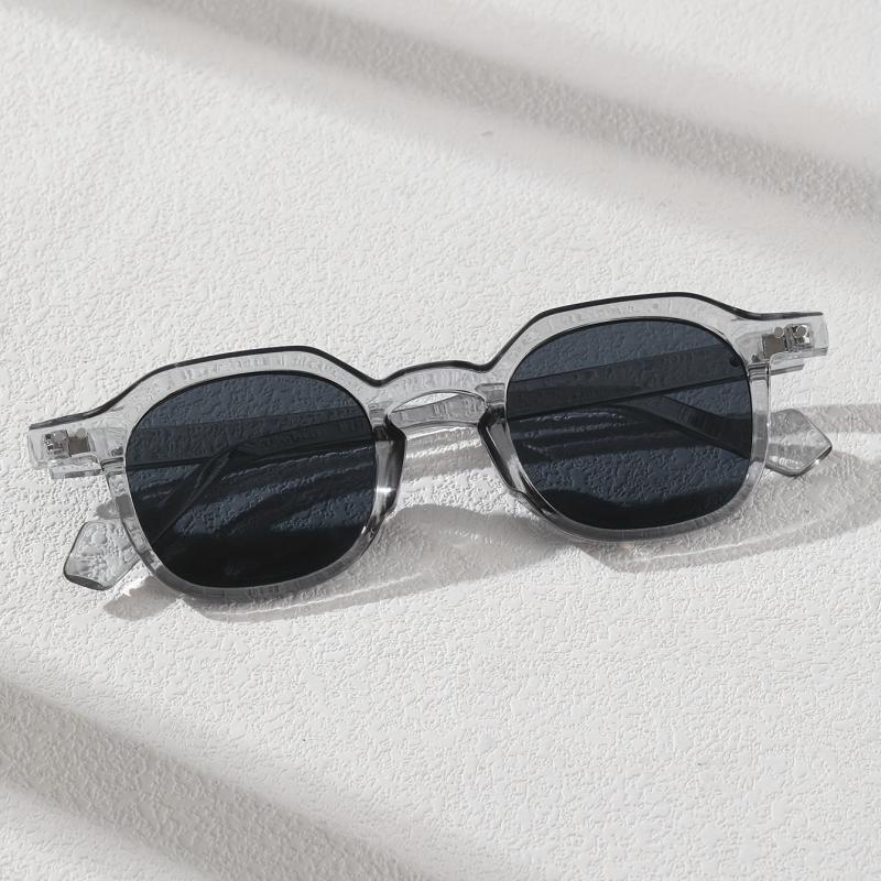 Vintage Gray Round Frame Sunglasses for Men