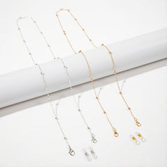 2pcs Beaded Metal Glasses Chain Set