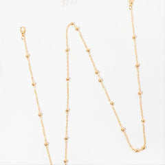 2pcs Beaded Metal Glasses Chain Set