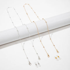 2pcs Beaded Metal Glasses Chain Set
