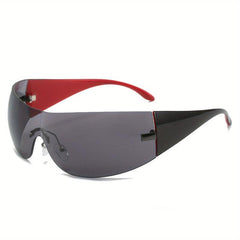 Men's Hip Hop Sunglasses with Leather Nail Buckle Soft Bag Glasses Case