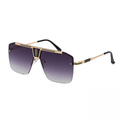 Vintage Semi Rimless Sunglasses Square Casual