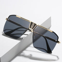 Vintage Semi Rimless Sunglasses Square Casual