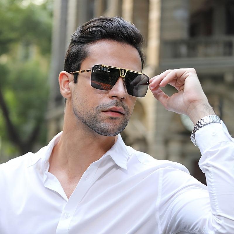 Vintage Semi Rimless Sunglasses Square Casual