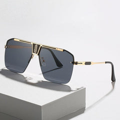 Vintage Semi Rimless Sunglasses Square Casual