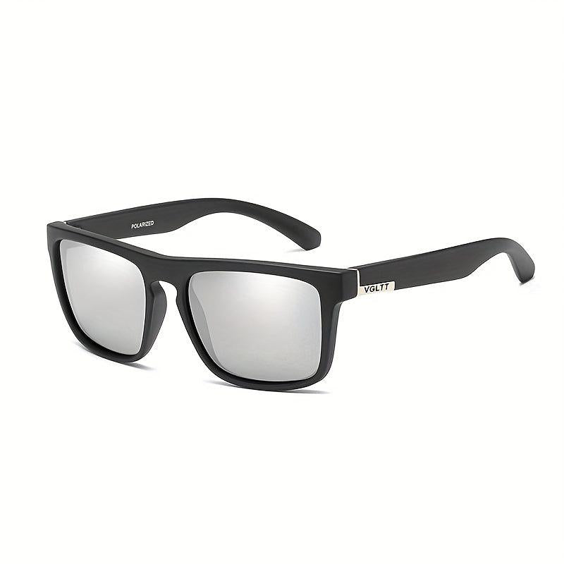 Men's Square Retro Polarized Sunglasses Reflective Film PC Eyewear