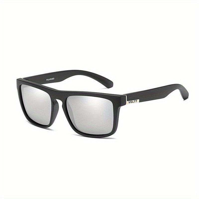 Men's Square Retro Polarized Sunglasses Reflective Film PC Eyewear