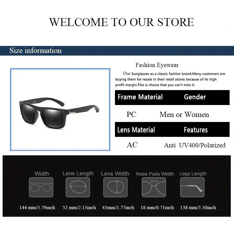 Men's Square Retro Polarized Sunglasses Reflective Film PC Eyewear